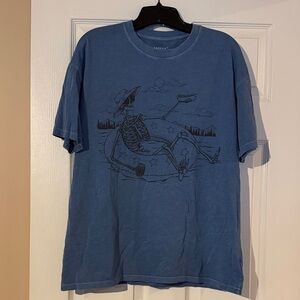 American Eagle Outfitters Blue Skeleton Graphic Tee